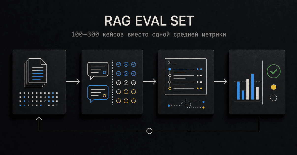 Честный RAG eval set: как собрать первые 100-300 кейсов и не обмануть себя цифрой