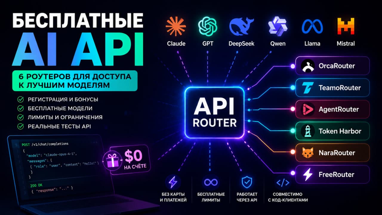 Бесплатные API к Claude, GPT, DeepSeek и другим моделям: 6 AI-роутеров с бесплатным доступом