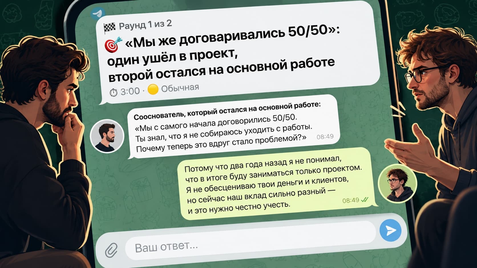 «Мы же договаривались 50/50»: как начинается конфликт между сооснователями