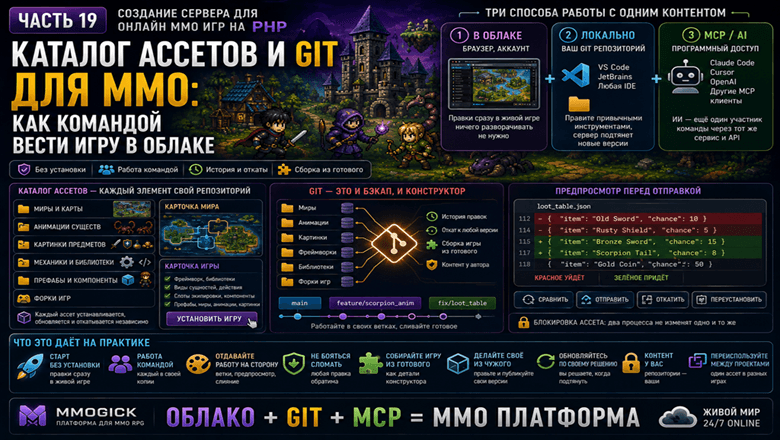Каталог ассетов и git для MMO: как командой вести игру в облаке — создание сервера для онлайн ММО игр на PHP, ч. 19