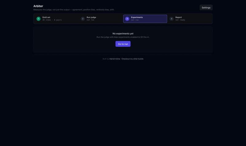 Как работает Arbiter, почему он был создан, и четыре измерения, которые он сделал для судьи LLM, на которые мне пришлось просмотреть дважды.