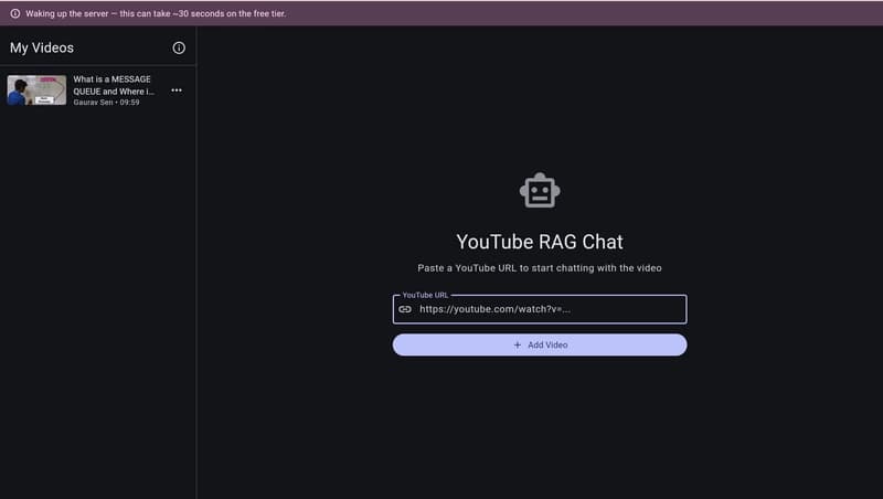 Chat With Any YouTube Video — My ₹0 RAG App Is Now Live (Here's How the Frontend Works)